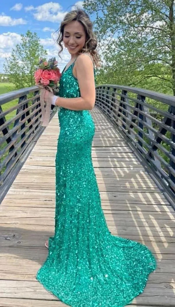 Sherri Hill Green Prom/Pageant Dress - Image 3