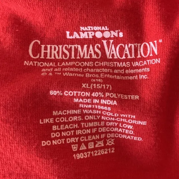 Griswold Family Christmas Vacation Size XL 15/17 Soft Shirt Red National Lampoon - Image 6