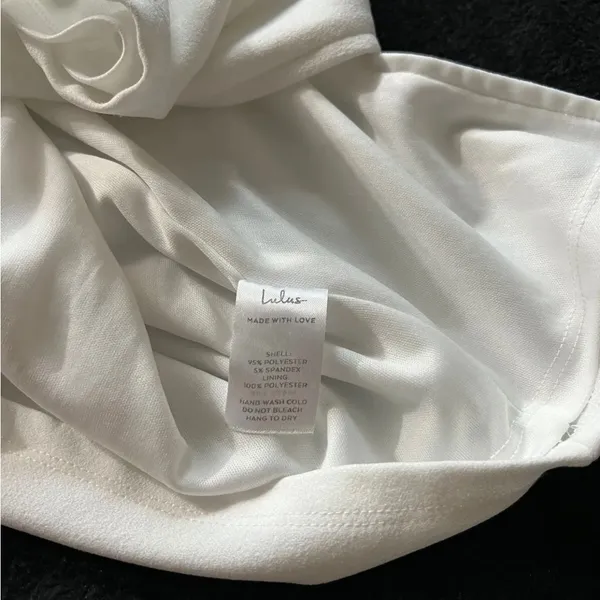 Lulus Party for Two Ivory‎ Asymmetrical Bodycon Mini Dress White Size Medium - Image 4
