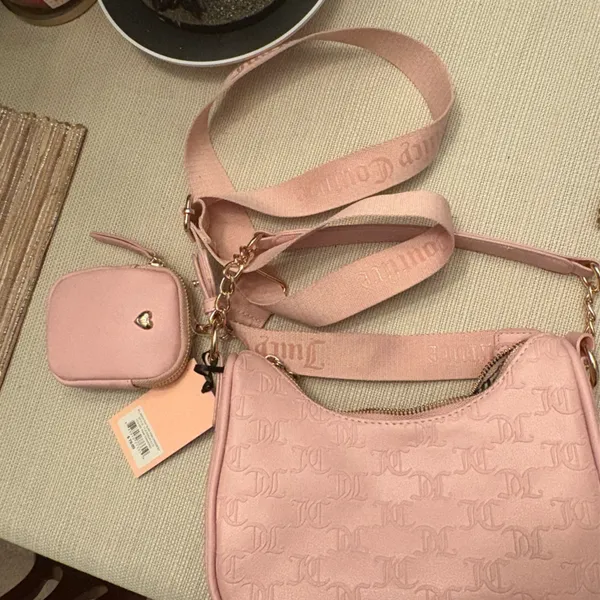 Juicy Couture Pink Crossbody Bag with Matching‎ Pouch - Image 2
