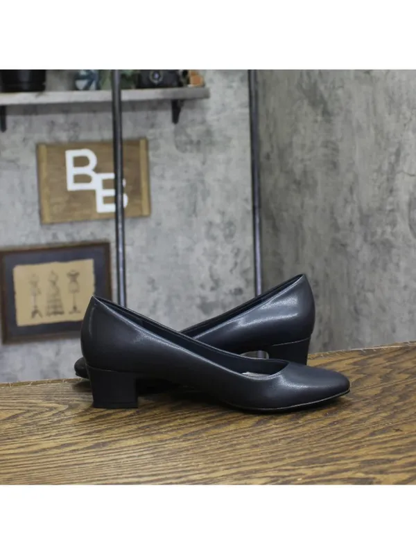 NWT Easy Street Womens Block Heel Faux Leather Pumps PRIM Navy Blue 7M - Image 7