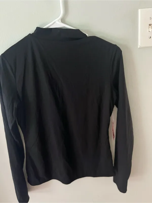 Women’s Black Long Sleeve Turtleneck Tee - Image 4