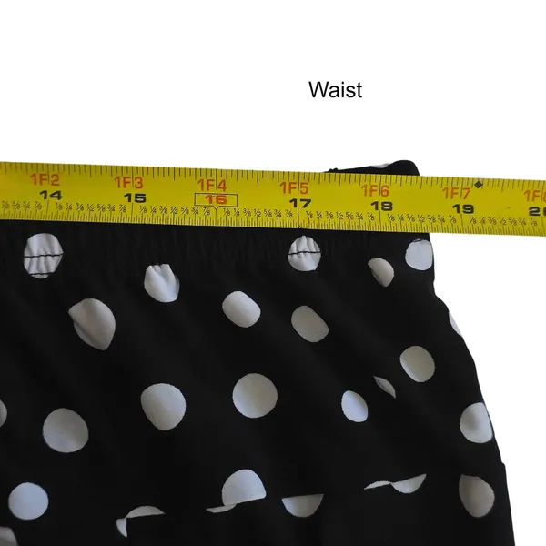 Retro Y2K Vintage Metrowear Black Polka Dot‎ Stretch Maxi Long Flare Skirt 3X - Image 7