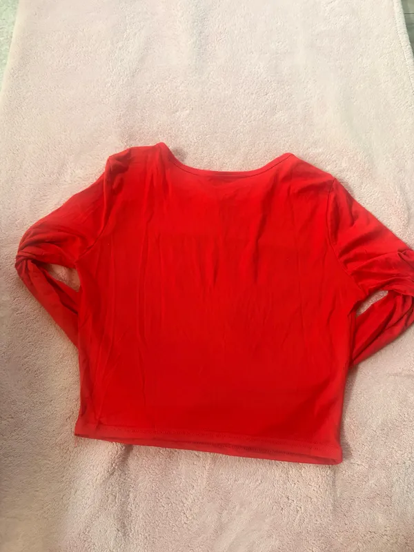 Shein Red Long Sleeve Going Out Top - Image 2