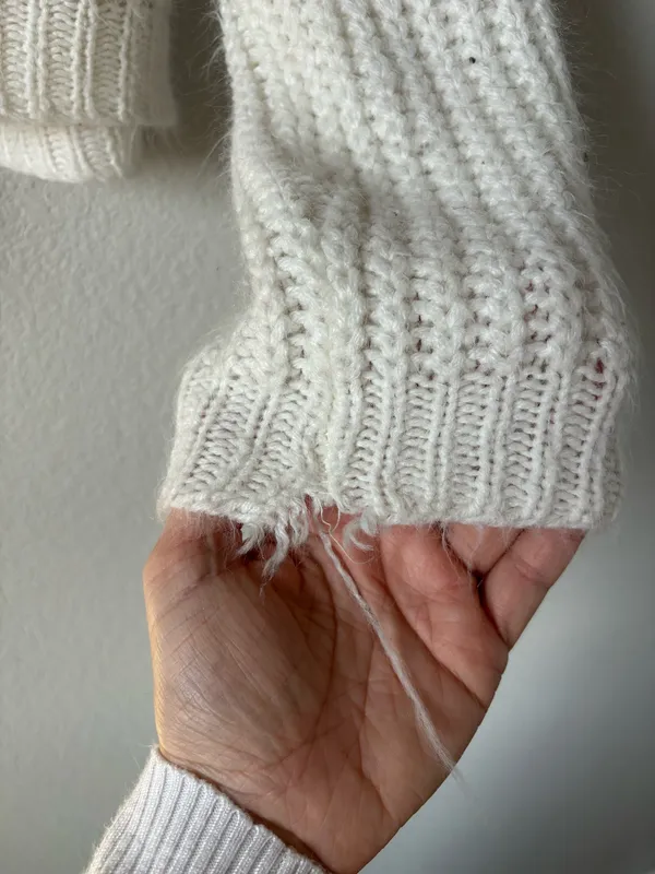 Vintage White Knitted Cardigan Sweater - Image 6