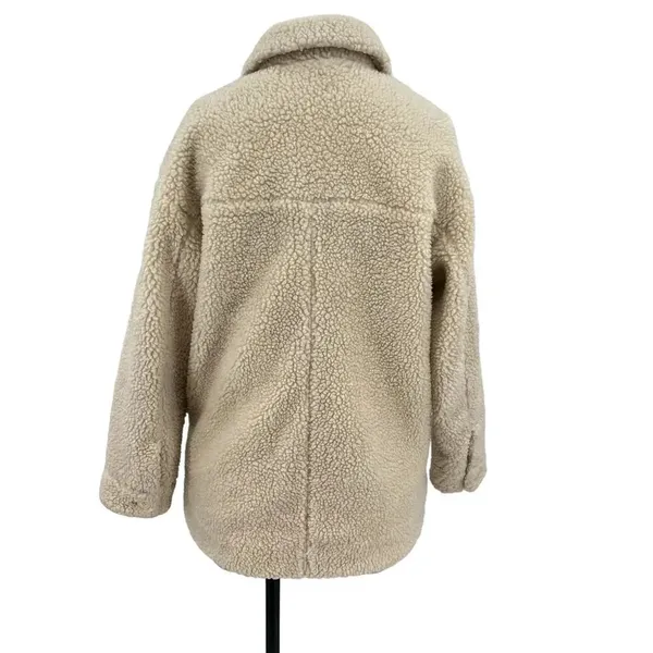 Madewell Sherpa Walton‎ Shirt-Jacket Cream Ivory Button Down Size XS - Image 8