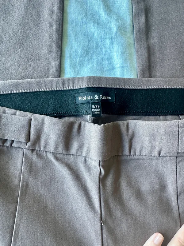 Violets and roses stretchy slim fit trousers - Image 3