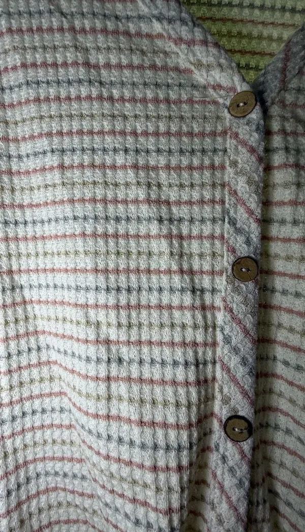 Paper Crane Women's Waffle Knit Long Sleeve Button-Down Tie-Front Cardigan Top - Image 3