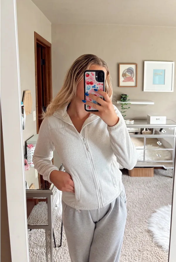 Live Love Dream Cream Fleece Zip Up - Image 2