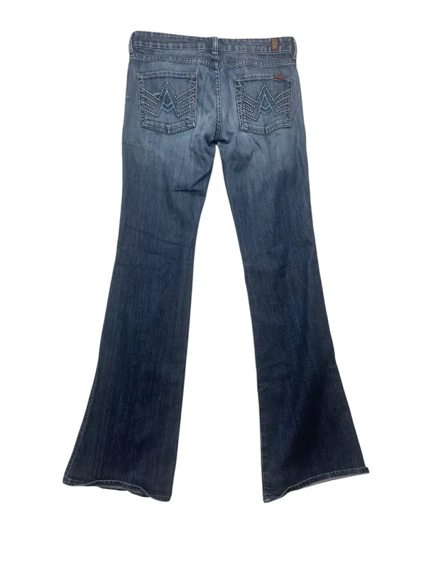 7 for all man kind size 29 A Pocket Women’s Flared Denim Jeans Blue - Image 12