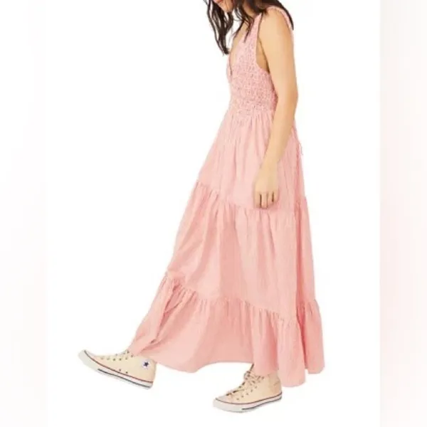 Free People Juno Sleeveless Smocked Tiered Maxi Dress - Image 3