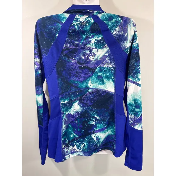 Tek Gear DryTek Womens Small‎ Blue Purple Galaxy Print Quarter Zip Pullover Top - Image 7