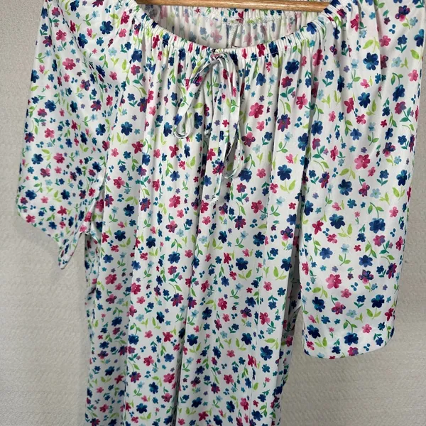 Vintage 1X Joro Womens Blouse Hawaiian MuuMuu Peasant Top Short Sleeve Floral‎ - Image 8