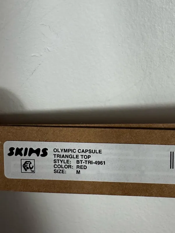 SKIMS‎ Team USA Olympic Signature Swim Triangle Bikini Top Red M Paris 2024 - Image 8