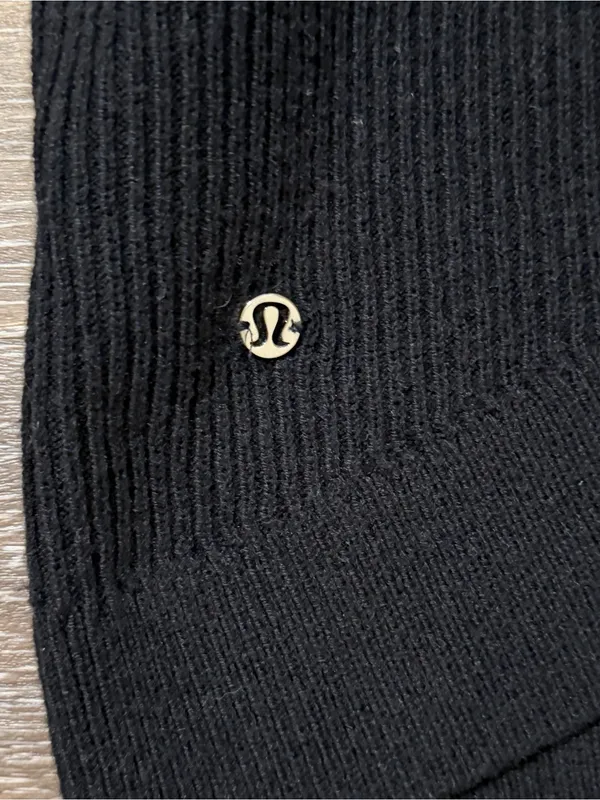 Lululemon Reversible Crossover Ribbed Wrap Sweater Black Large - Image 3