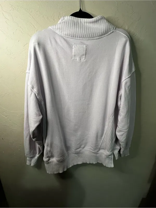 Aerie Down To Earth Cozy Lilac Mock Neck Oversized Sweatshirt Pullover - Image 8