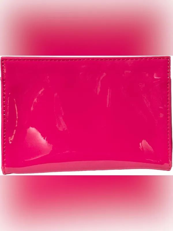 Yves Saint Laurent YSL Beauté Hot Pink Patent Cosmetic Pouch Makeup Bag clutch - Image 4