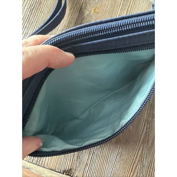 Travelon Sling Bag Crossbody Purse blue Flap Organizer Adjustable fanny pack - Image 4