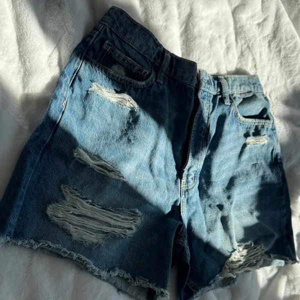 Arizona Jean Co High Rise Denim Shorts Sz 15 Juniors Raw Hem - Image 5