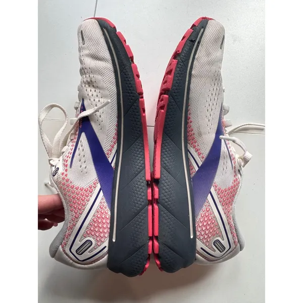 Brooks Ghost 14 Womens Running Shoes White Pink Purple Size 9.5 Walking Casual‎ - Image 4