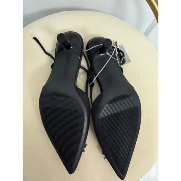 NWT A New Day Black Rhinestone Slingback Heels 7 - Image 5