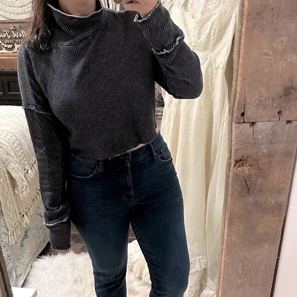 Urban Outfitters Out from under Black and Gray Knit Sweatersize medium cropped - Image 2