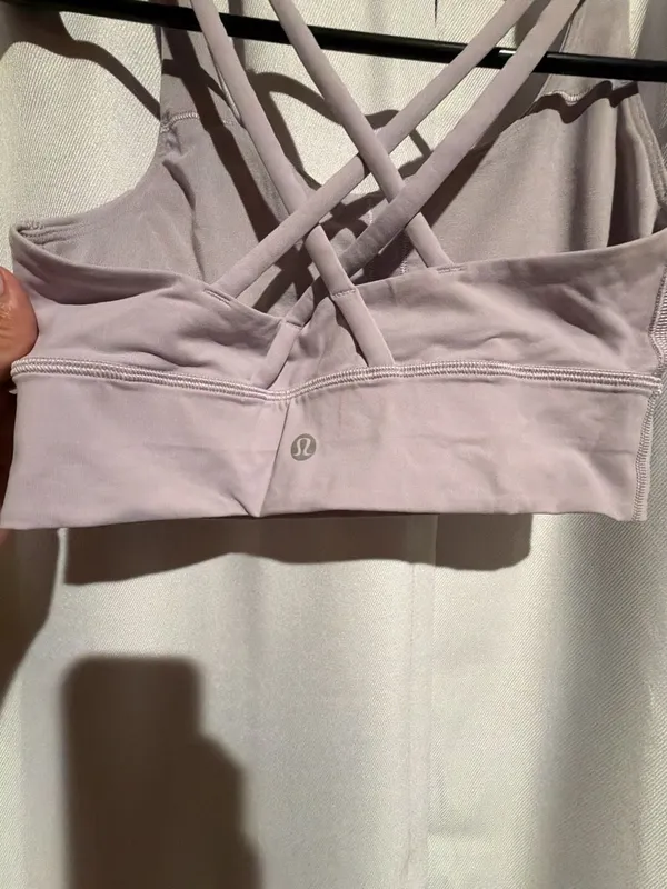 Lululemon Energy Longline Sports Bra Pink Lilac Strappy Back Size 6 - Image 4