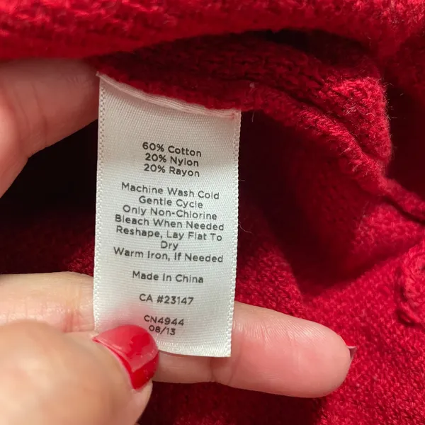 Talbots Red Cowl Neck Knit Sweater Womens Size Medium Turtleneck Pullover - Image 6