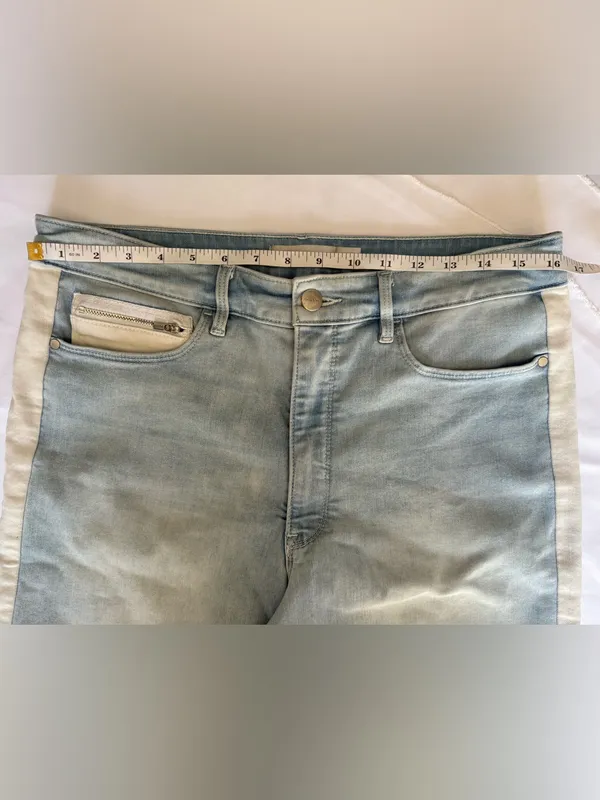 Athleta Sculpt Tek Straight Tuxedo Stripe Jeans Size 16 - Image 9
