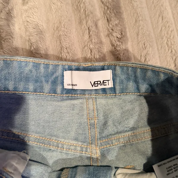 Vervet Distressed‎ Straight Leg Jeans Light Wash High Rise Size 27 - Image 4