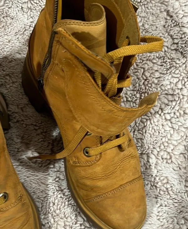 Timberland Kori Park Womens 9 Wheat Nubuck Suede Leather 6in Lace Up Heel Boot - Image 2