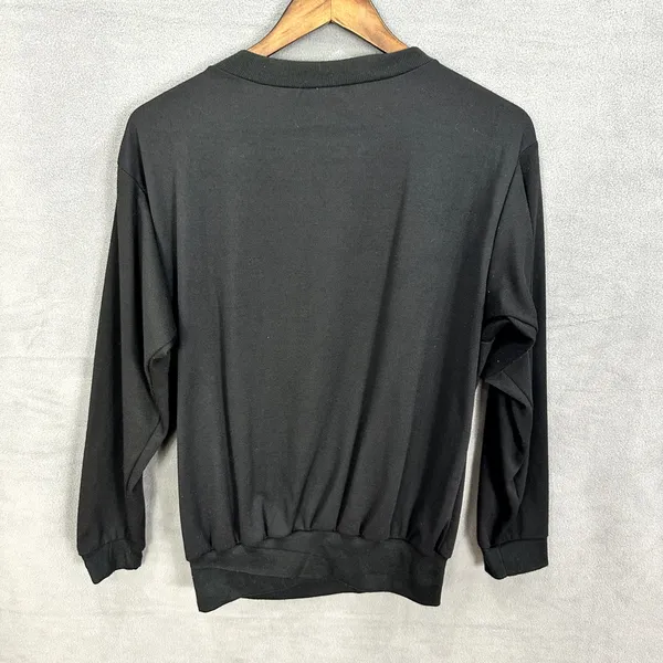 Vintage‎ 80s Sweatshirt Womens Medium Black Sequin Showgirl Retro Glam Indie USA - Image 6