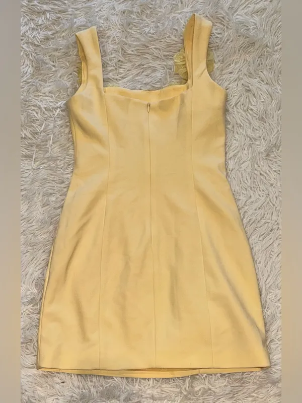 NEW ELLIATT Trompe 3D Rosette Floral Sleeveless Minidress sz S butter yellow - Image 6