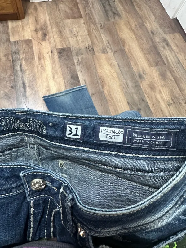 Miss Me Blue Flare Boot Jeans with Embroidered Back Pockets - Image 4