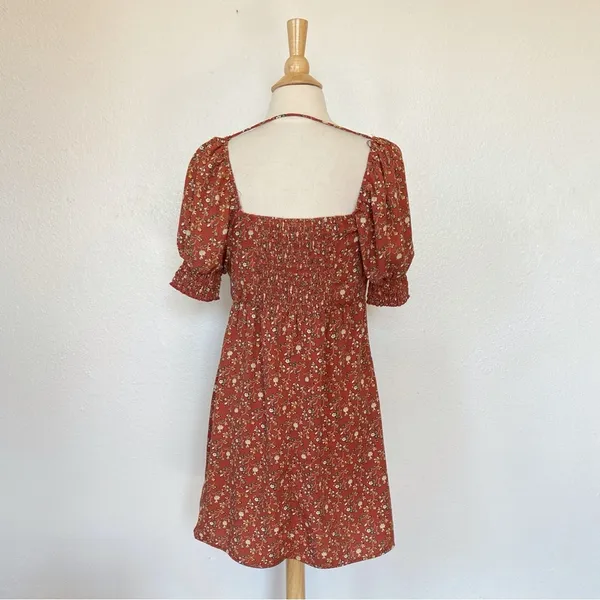 Trixxi Floral Mini Dress - Rust - Image 5
