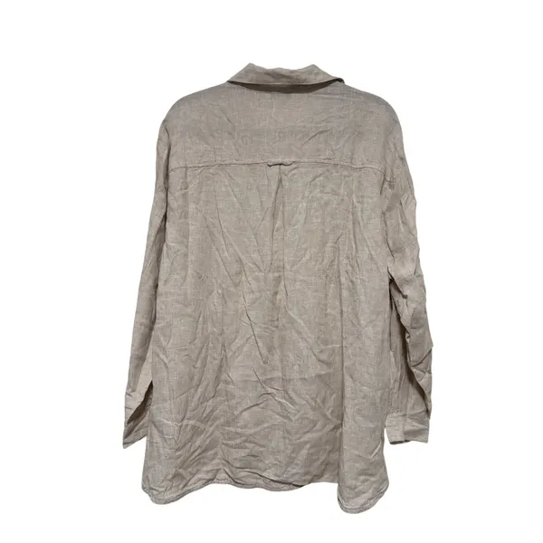 Old Navy Beige Boyfriend Button Down Shirt XL - Image 8