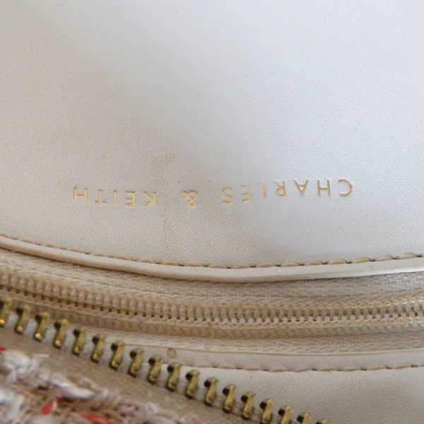 Charles & Keith Cream Tweed Asymmetrical Shoulder Bag - Image 9