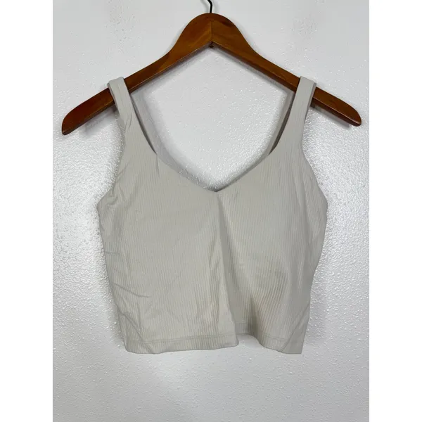 Lululemon Align Ribbed Tank Top Shine Bone Radiate Transparent Foil Sz 6 LW1EQVS - Image 3