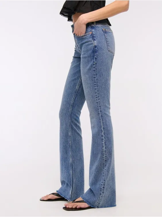 Abercrombie & Fitch Mid Rise Bootcut Frayed Hem Jean - Image 2