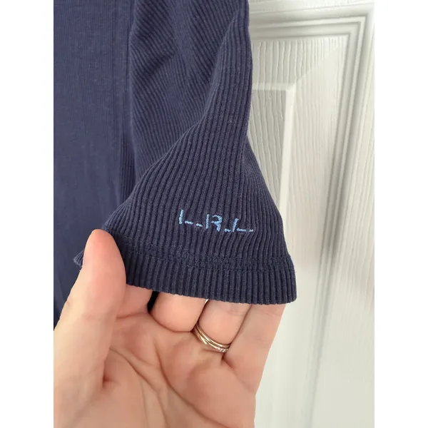 Lauren Ralph Lauren Navy Ribbed Henley Maxi Dress Minimalist Casual Chic - Image 5
