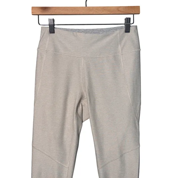 Outdoor Voices Womens Leggings S Beige Grey TechSweat Colorblock Athletic Gym - Image 4