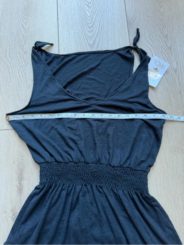 BECCA NWT Breezy Basics Swim Cover-Up Dress size Small Black Swimsuit Beach Mini - Image 8