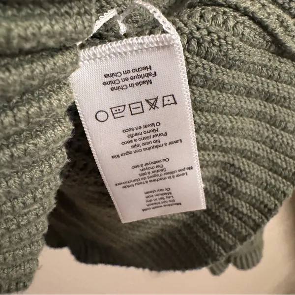 LUNYA Cozy Cotton Silk‎ Reversible Sweater Green Size L - Image 7