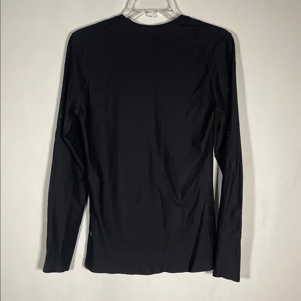 LULULEMON WOMENS BLACK LONG SLEEVE UNDERSHIRT FITTED LARGE - Image 5