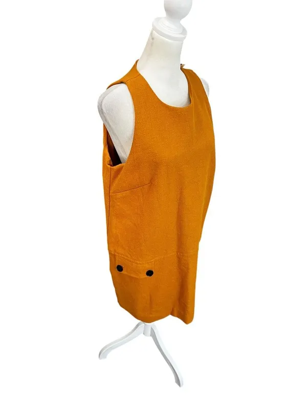 Anthropologie Maeve Orange Crewneck Mini Shift Dress NWT Size 10 Mod - Image 6