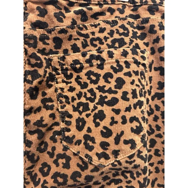 BLANKNYC The Bond Mid-Rise Skinny Corduroy Pants Leopard Print Womens 33 - Image 7