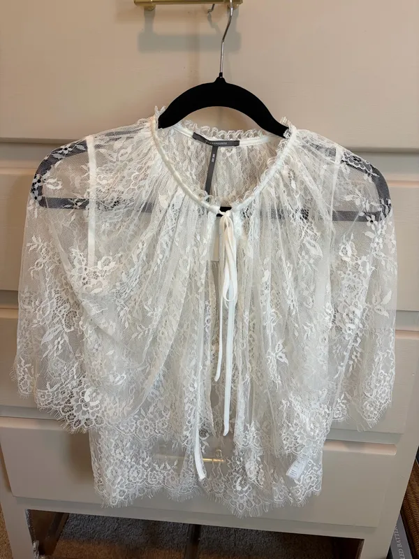 Anthropologie Lace Tie Front Poncho Cape - Image 2