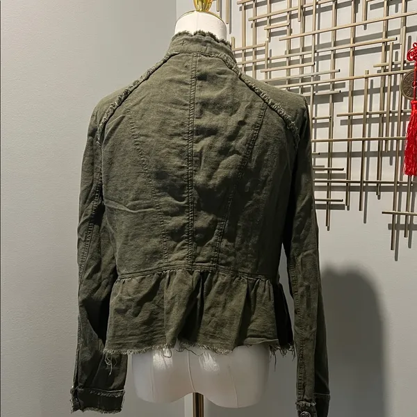 VENUS Dark Green Frayed Utility Jacket - Image 4