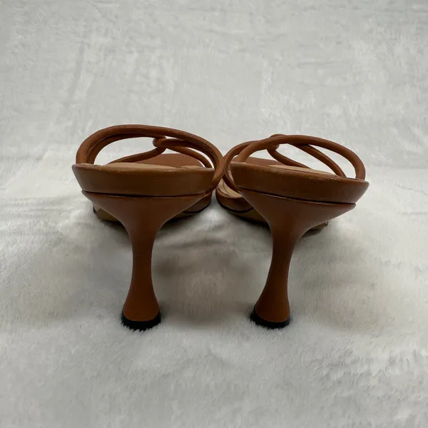 Matiko Arlo Heeled Mules Strappy Square Toe Cognac‎ Brown Heels Size 38 - Image 6