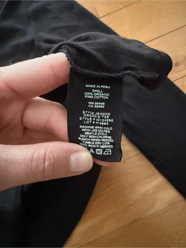 Theory Long Sleeve Black Tee Size M Organic Pima Cotton - Image 5